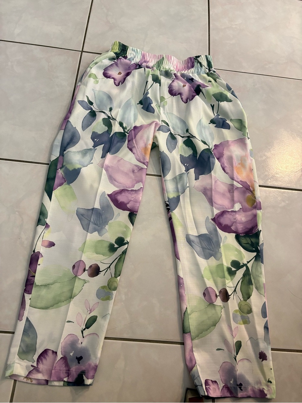 Floral Lounge Pants - Pink & Purple - Picture 2 of 6